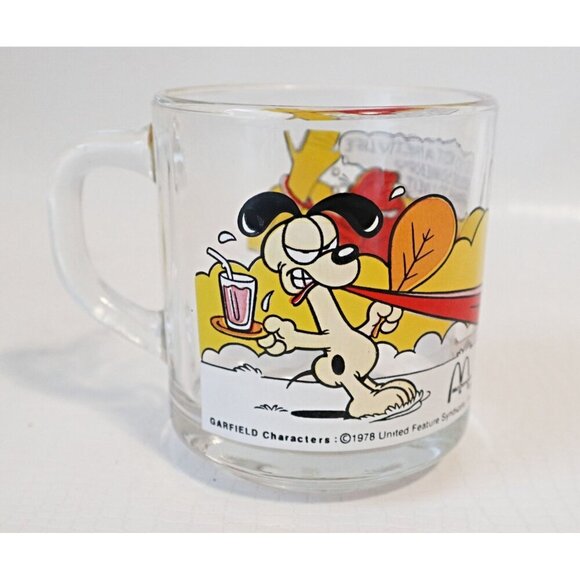 2 Vintage Garfield McDonald's Collector Series Clear Glass Handled Mugs - Picture 4 of 6